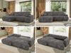RINA L Design Ecksofa, Schlaffunktion & Stauraum, DL-System, Wellenfedern, Liegefläche 220x155 cm, freistehendes Polstersofa, Schlafcouch - Dunkelgrau Cord - Links Seite Bild 2