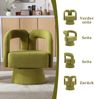 LVHOM Polsterstuhl 360° drehbar, Drehsessel Bouclé-Stoff, Loungesessel mit Armlehnen, Armlehnenstuhl Relaxsessel, Olive Bild 3