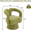 LVHOM Polsterstuhl 360° drehbar, Drehsessel Bouclé-Stoff, Loungesessel mit Armlehnen, Armlehnenstuhl Relaxsessel, Olive Bild 2