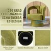 LVHOM Polsterstuhl 360° drehbar, Drehsessel Bouclé-Stoff, Loungesessel mit Armlehnen, Armlehnenstuhl Relaxsessel, Olive Bild 4