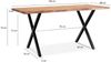 Massivholz Esstisch | Küchentisch mit X-Metallbeinen | Esszimmertisch mit Baumkante | Industrial-Design | Akazienholz Goldbraun 160x80 cm | Kreta von Kadima Design Bild 4