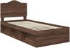 vidaXL Bettrahmen Braun Eichen-Optik 90 x 190 cm Massives Kiefernholz 3413368 Bild 4