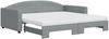 vidaXL Tagesbett Ausziehbar mit Matratze Hellgrau 100x200 cm Stoff 3197211 Bild 2