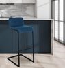 CLP Barhocker Newport mit schwarzem Edelstahlgestell und integrierter Fußstütze,blau Stoff Bild 3
