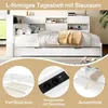 Holzbett mit Regal, Gästebett, Lattenrost und Mehrfachsteckdose, 90x200 cm, Einzelbett, Jugendbett, Kiefer Bild 5
