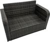 Fimous 6 Sitzer Dunkelgrau Polyrattan Gartenmöbel-Set Liegestuhl 2 Sitzer Liebe Sofa Set Outdoor Rechteckiger Esstisch Bild 4
