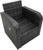 Fimous 6 Sitzer Dunkelgrau Polyrattan Gartenmöbel-Set Liegestuhl 2 Sitzer Liebe Sofa Set Outdoor Rechteckiger Esstisch Bild 5