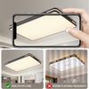 style home LED Deckenleuchte Deckenlampe Rechteckige Bürolampe, dimmbar mit Fernbedienung, 192W, Schwarz, LED fest integriert, einstellbar von warmweiß bis kaltweiß, moderne Lampe für Wohnzimmer, Schlafzimmer, 90x60x6cm Bild 2