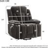 Merax 95*94*107cm Massagesessel elektrisch Relaxsessel mit 8-Punkt-Massage und Heizfunktion, Fernsehsessel Mit Hebefunktion, Stoffsofa mit Staufach und Seitentaschen, und USB, braun Bild 4