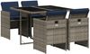 vidaXL 5-teiliges Garten-Ess-Set mit Kissen, grau, Polyrattan 3277668 Bild 2