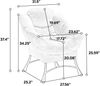 Flieks Loungesessel mit Hocker, ergonomischer Ohrensessel mit Stahlrahmen, weicher Cordstoff, Seitentasche, Grau Bild 3