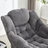 Flieks Loungesessel mit Hocker, ergonomischer Ohrensessel mit Stahlrahmen, weicher Cordstoff, Seitentasche, Grau Bild 5
