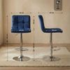 CLP 2er Set Barhocker Peru Samtbezug höhenverstellbar drehbar mit Rückenlehne,blau chrom Bild 2
