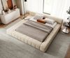 Polsterbettgestell Espazio 180x200 cm Teddystoff Beige mit Stauraum Bild 2
