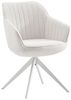 B&D home Esszimmerstuhl drehbar, Drehstuhl Esszimmer, Schalenstuhl gepolstert, Design Stuhl, Polsterstuhl für Esszimmer, Wohnzimmer und Arbeitszimmer, Webstoff Creme, 1 Stück Bild 4