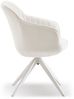 B&D home Esszimmerstuhl drehbar, Drehstuhl Esszimmer, Schalenstuhl gepolstert, Design Stuhl, Polsterstuhl für Esszimmer, Wohnzimmer und Arbeitszimmer, Webstoff Creme, 1 Stück Bild 2