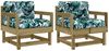 vidaXL Gartenstühle mit Kissen 2 Stk. Kiefernholz Imprägniert 825449 Bild 2