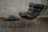 KAWOLA Relaxsessel ROWA Sessel Leder schwarz inklusive Hocker 88 x 103 x 77 cm Bild 2