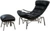 KAWOLA Relaxsessel ROWA Sessel Leder schwarz inklusive Hocker 88 x 103 x 77 cm Bild 3