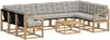 vidaXL Outdoor-Sofagarnitur mit Kissen 10 pcs Weiß und Hellgrau 3389893 Bild 2