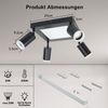 ZMH LED Deckenlampe 4 Flammig Deckenstrahler - Deckenspot GU10 Deckenleuchte Schwarz Deckenleuchte Eckig Schlafzimmerlampe 3000k Küchenlampe 20W Schwenkbar für Wohnzimmer Büro Bild 2