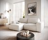 Ecksofa Lanzo 230x155 cm Bouclé Creme-Weiß Recamiere variabel Bild 1