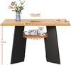 Esstisch 130 x 85 x 75 cm mit Katzenbereich, MDF in Naturholz-Schwarz, rechteckig Bild 5