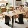 Esstisch 130 x 85 x 75 cm mit Katzenbereich, MDF in Naturholz-Schwarz, rechteckig Bild 3