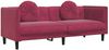 vidaXL 2-tlg. Sofagarnitur mit Kissen Weinrot Samt 3209261 Bild 5