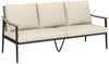 Outsunny Gartensofa mit abnehmbar Kissen, Holzoptik-Armlehnen, Stahlrahmen, Gartenbank 1 Teile, für Garten Terrasse Khaki Bild 2