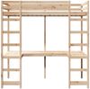 vidaXL Hochbettrahmen Natur 90 x 200 cm Massives Kiefernholz 3414550 Bild 4