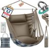 KESSER® Hängesessel Haiti 150kg Traglast, Hängestuhl 360° Drehung, Hängeschaukel Indoor-Outdoor UV-beständig & Wasserfest, Pflegeleicht, Inkl. 2 Kissen, Tragetasche, Flaschenhalter & Montage-Set Mocca Bild 5
