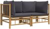 vidaXL Garten-Ecksofas mit Dunkelgrauen Kissen 2 Stk. Bambus 3155214 Bild 5