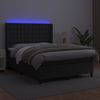 vidaXL Boxspringbett mit Matratze & LED Schwarz 140x200 cm Kunstleder 3139385 Bild 3
