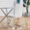 Freischwinger 4er Set mit verchromtem Metallgestell, weich gepolstert mit Kunstlederbezug, bis 120 kg belastbar, Weiß Bild 4