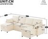 Merax 4-Sitzer-Sofa, U-förmiges Schlafsofa mit Getränkehaltern, Ecksofa mit Stauraum, Schlafsofa mit Schlaffunktion, inklusive Getränkehaltern und Kissen, multifunktionales Apartmentsofa, Beige Bild 4