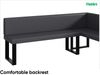 MEBLINI Eckbank für Esszimmer mit ausziehbarem Tisch - Küchenbank - Essecke - Sitzecke Küche - ERIC - U-Beine 142x196x87cm Rechts - Grau Kunstleder/B Schwarz Hochgl. Bild 5