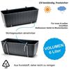 BigDean 6er Set Blumenkästen für Balkon-Geländer - Rattan-Optik - Anthrazit - Balkonkästen mit Metall-Halterung - 39 x 15,5 x 14 cm - inkl. Bewässerungssystem Bild 3