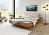 Bett mit Nachttischen Eiche 140x200x85 natur geölt, Kopfteil beige FICHTELBERG #133 Bild 3