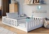 Kids Collective Kinderbett Bodenbett Bett mit Rausfallschutz & Lattenrost Montessori Bett Kinder (Jungen, Mädchen, Kinder, weitere Größen 80x160, 80x180, 90x190, 90x200, 120x200 cm), Jugendbett Gitterbett Einzelbett, Weiß Kiefer 140x200 cm Bild 4