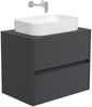 Badmöbel Taifun 70cm mit rechteckigem Aufsatzwaschbecken grafit : Grafit Bild 3