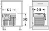 HAILO 3641221 Abfallsorter 40 (2x20) Liter RAUMSPAR TANDEM COMFORT 20/20/KS ab 40 cm Schrankbreite Bild 2