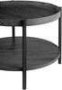 CLP Couchtisch Corbitan rund aus Holz 2 Ebenen Metallgestell schwarz,grau Ø 50 cm Bild 5