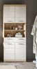 Badezimmer Hochschrank Mambo in weiß Hochglanz und Eiche 74 x 191 cm Bild 5