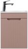 Badplaats Gäste-WC Waschtisch Set Thermis 40x22 cm Rose Matt - Badmöbel Set mit Waschbecken und Unterschrank, Vormontiert und mit Soft-Close Bild 5