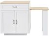 Flieks Kücheninsel mit ausziehbarer Esstisch, (Schrankmaße: B80/T70/H93,5 cm, Tischmaße: B124/T59/H75 cm), Küchenschrank mit Arbeitsplatte, 2 Schublade und 4 Fächern Buffet Bild 4