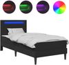 vidaXL Bettrahmen mit LED-Lichtleisten Schwarz 90 x 190 cm Kunstleder 3415283 Bild 2