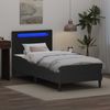 vidaXL Bettrahmen mit LED-Lichtleisten Schwarz 90 x 190 cm Kunstleder 3415283 Bild 4