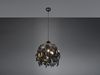 LED Pendelleuchte mit Blätter Lampenschirm Schwarz Gold, Ø 38cm Bild 3