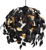LED Pendelleuchte mit Blätter Lampenschirm Schwarz Gold, Ø 38cm Bild 2
